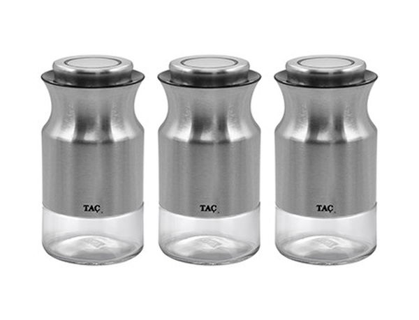 Набор банок для сыпучих продуктов TAC S TK 0331, 3 шт, серебряный
Набор банок для сыпучих продуктов TAC S TK 0331, 3 шт, серебряный