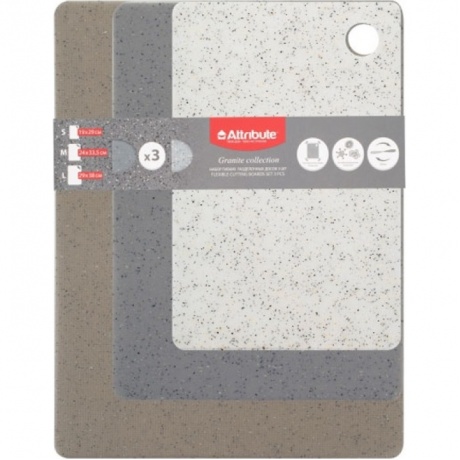 Набор гибких разделочных досок Attribute Cut.Boar Granite Collection ABX102 (3 шт.)
Набор гибких разделочных досок Attribute Cut.Boar Granite Collection ABX102 (3 шт.)