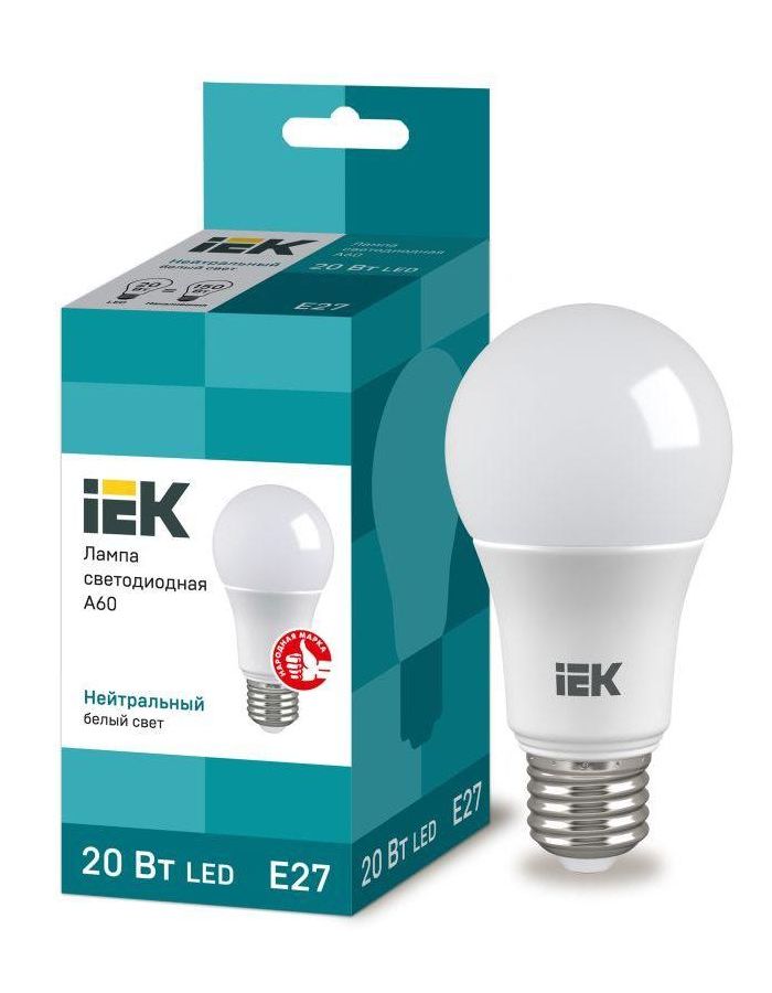 Лампа светодиодная ECO A60 20Вт грушевидная 230В 4000К E27 ИЭК LLE-A60-20-230-40-E27, Белый
Лампа светодиодная ECO A60 20Вт грушевидная 230В 4000К E27 ИЭК LLE-A60-20-230-40-E27, Белый