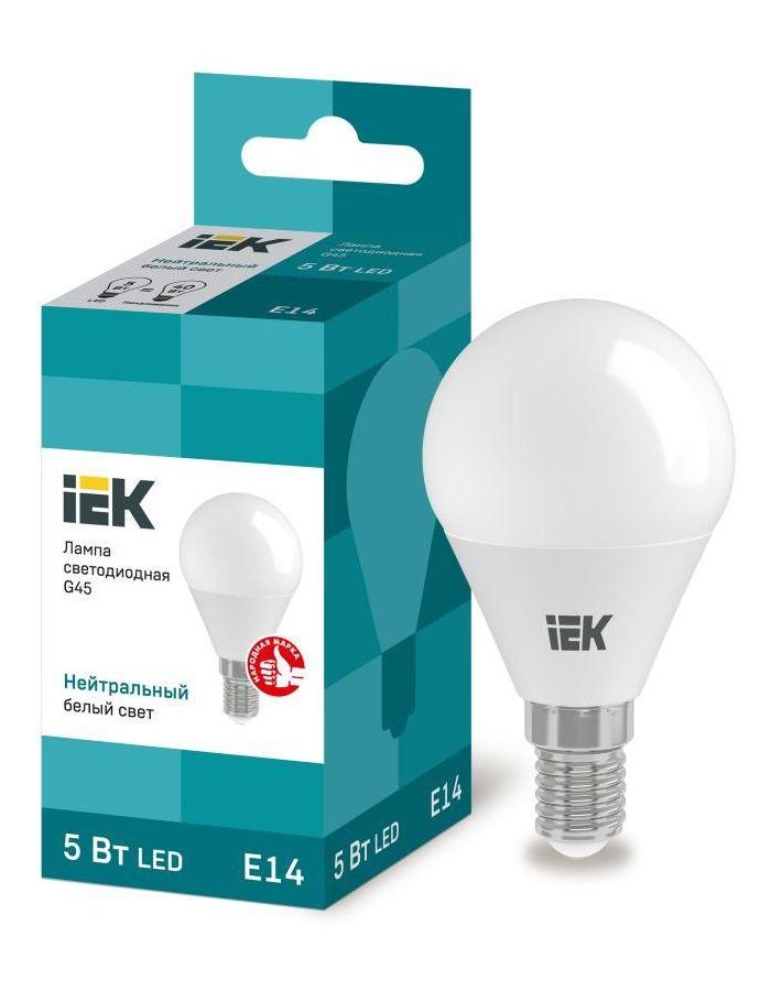 Лампа светодиодная ECO G45 5Вт шар 4000К бел. E14 450лм 230-240В ИЭК LLE-G45-5-230-40-E14, Белый
Лампа светодиодная ECO G45 5Вт шар 4000К бел. E14 450лм 230-240В ИЭК LLE-G45-5-230-40-E14, Белый