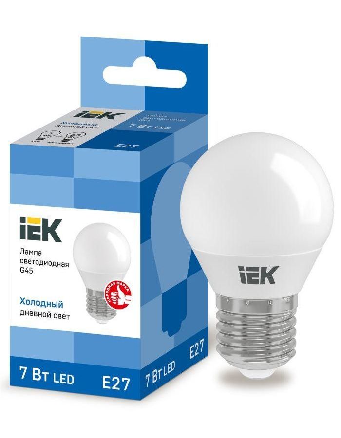 Лампа светодиодная ECO G45 7Вт шар 6500К E27 230В ИЭК LLE-G45-7-230-65-E27, Белый
Лампа светодиодная ECO G45 7Вт шар 6500К E27 230В ИЭК LLE-G45-7-230-65-E27, Белый
