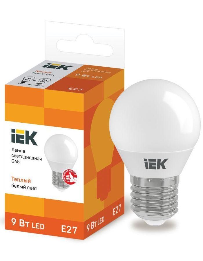 Лампа светодиодная ECO G45 9Вт шар 3000К E27 230В ИЭК LLE-G45-9-230-30-E27, Белый
Лампа светодиодная ECO G45 9Вт шар 3000К E27 230В ИЭК LLE-G45-9-230-30-E27, Белый