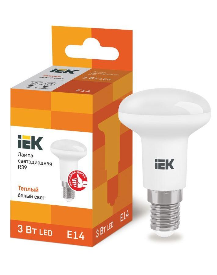 Лампа светодиодная ECO R39 3Вт 3000К тепл. бел. E14 270лм 230-240В ИЭК LLE-R39-3-230-30-E14, Белый
Лампа светодиодная ECO R39 3Вт 3000К тепл. бел. E14 270лм 230-240В ИЭК LLE-R39-3-230-30-E14, Белый
