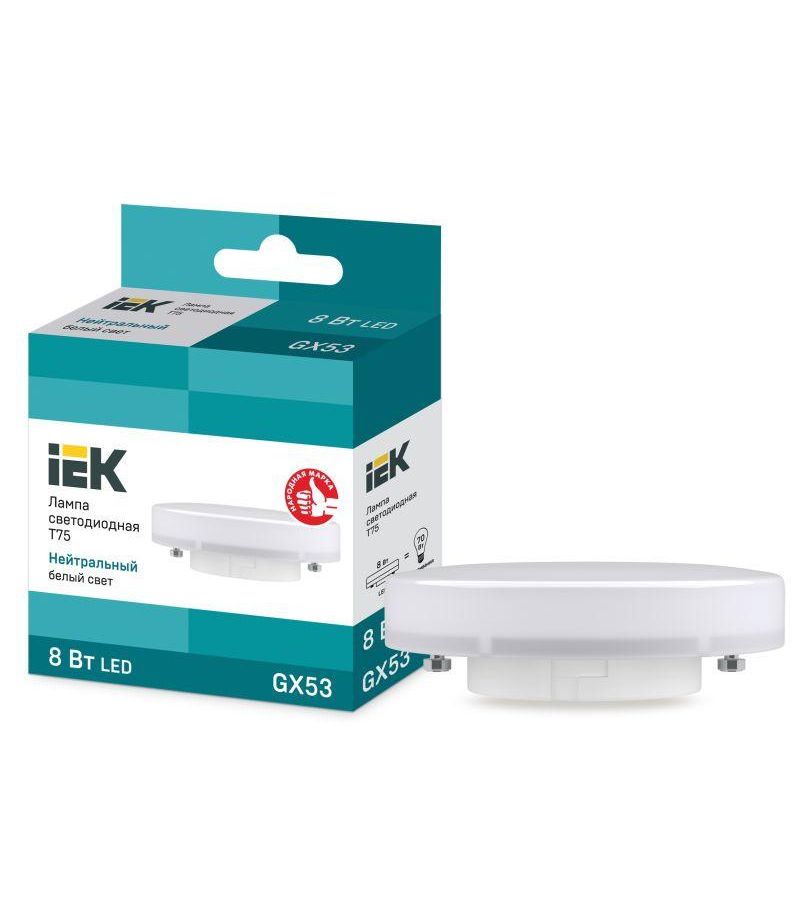 Лампа светодиодная ECO T75 таблетка 8Вт 230В 4000К GX53 ИЭК LLE-T80-8-230-40-GX53, Белый
Лампа светодиодная ECO T75 таблетка 8Вт 230В 4000К GX53 ИЭК LLE-T80-8-230-40-GX53, Белый