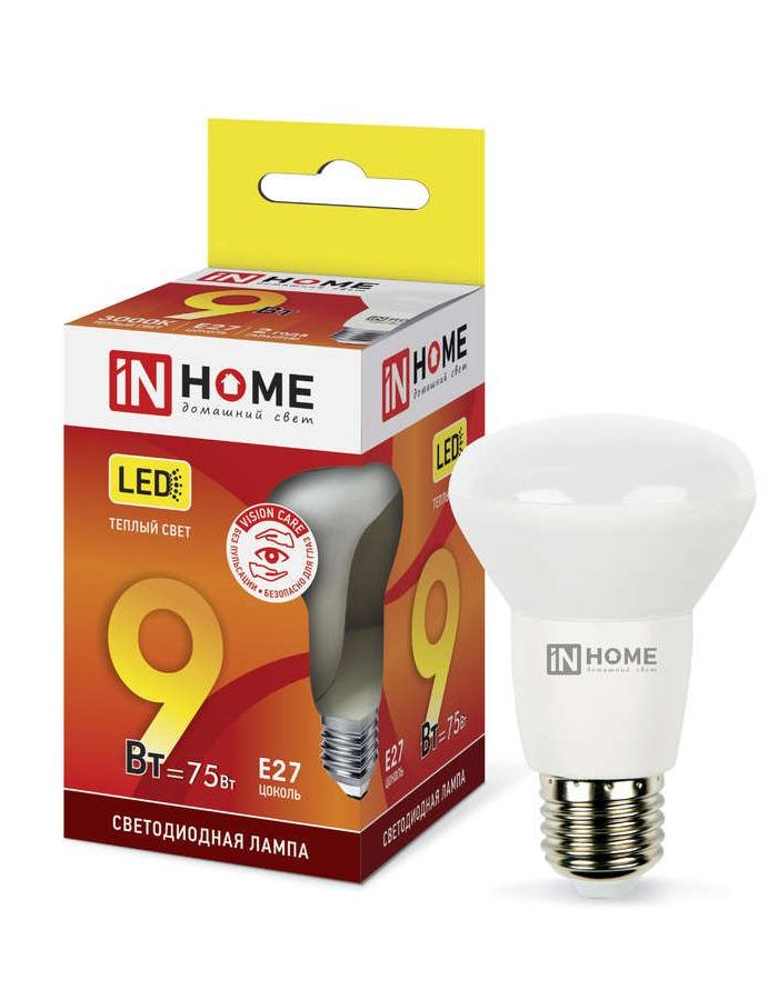 Лампа светодиодная LED-R63-VC 9Вт 230В E27 3000К 810лм IN HOME 4690612024301
Лампа светодиодная LED-R63-VC 9Вт 230В E27 3000К 810лм IN HOME 4690612024301
