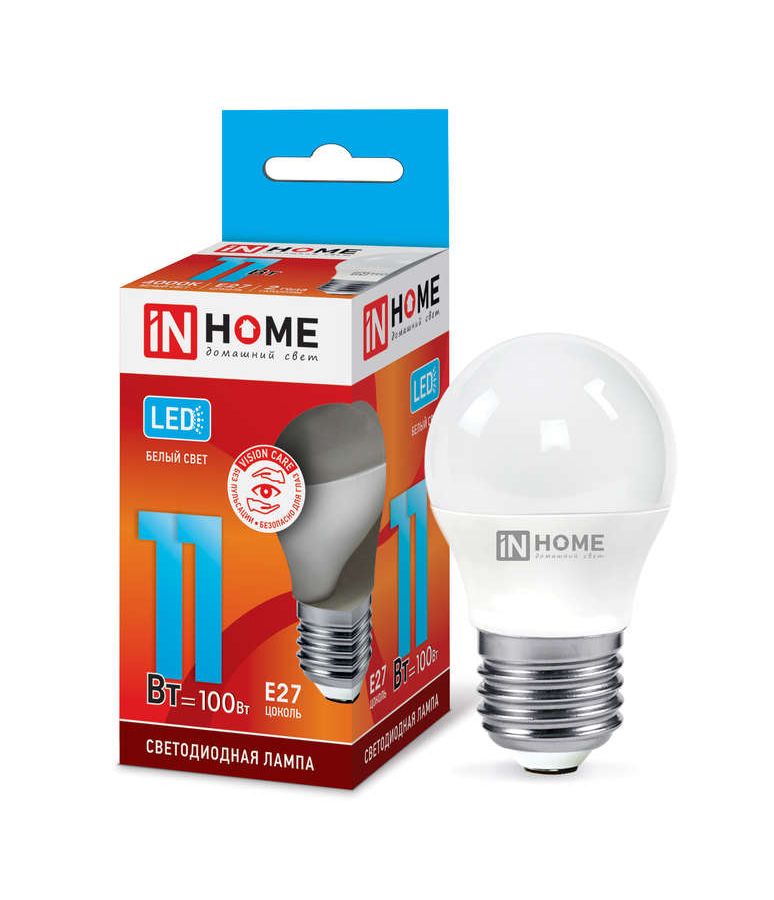 Лампа светодиодная LED-ШАР-VC 11Вт 230В E27 4000К 990лм IN HOME 4690612020617
Лампа светодиодная LED-ШАР-VC 11Вт 230В E27 4000К 990лм IN HOME 4690612020617
