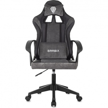 Кресло компьютерное BRABIX Forcer GM-127, 2 подушки, экокожа/велюр, черное/серое, 533216
Кресло компьютерное BRABIX Forcer GM-127, 2 подушки, экокожа/велюр, черное/серое, 533216