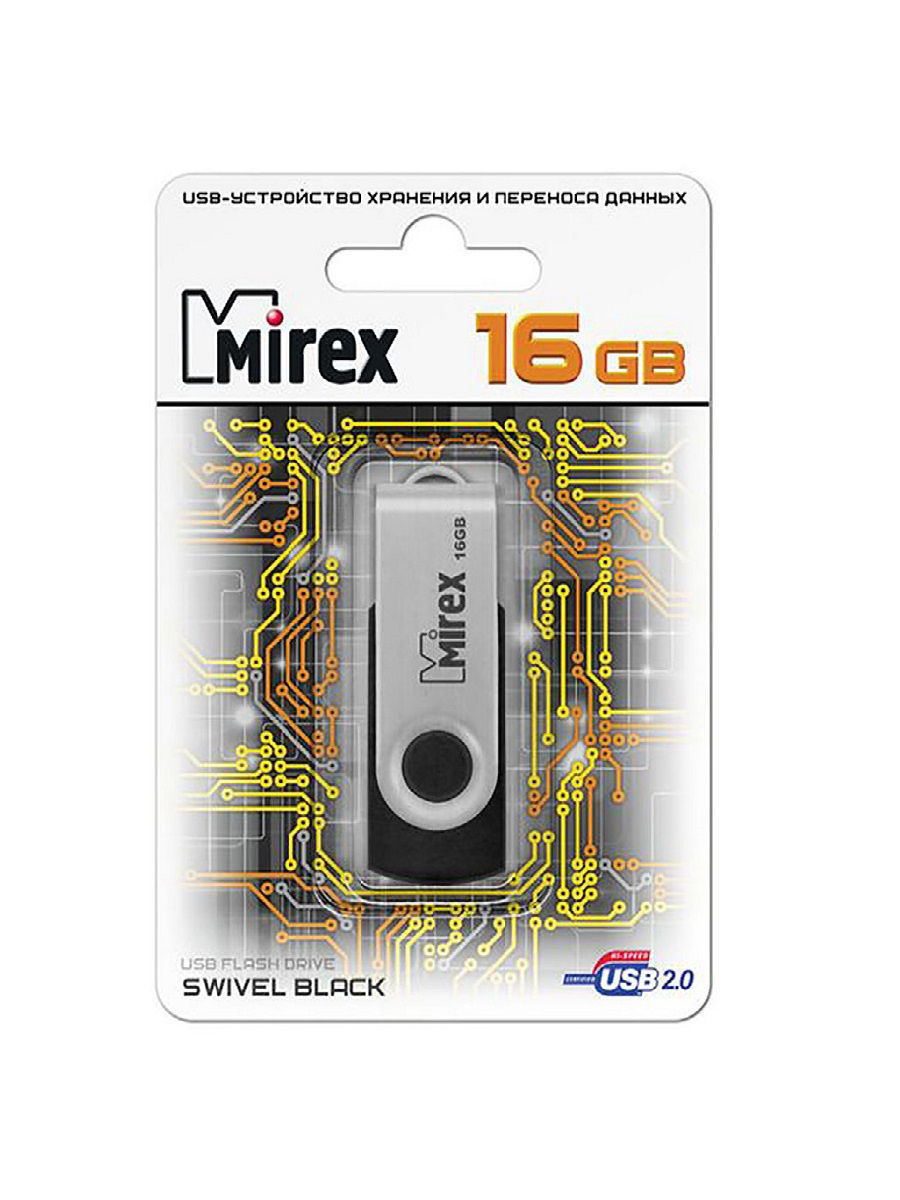Флешка MIREX SWIVEL (16 Gb) BLACK
Флешка MIREX SWIVEL (16 Gb) BLACK