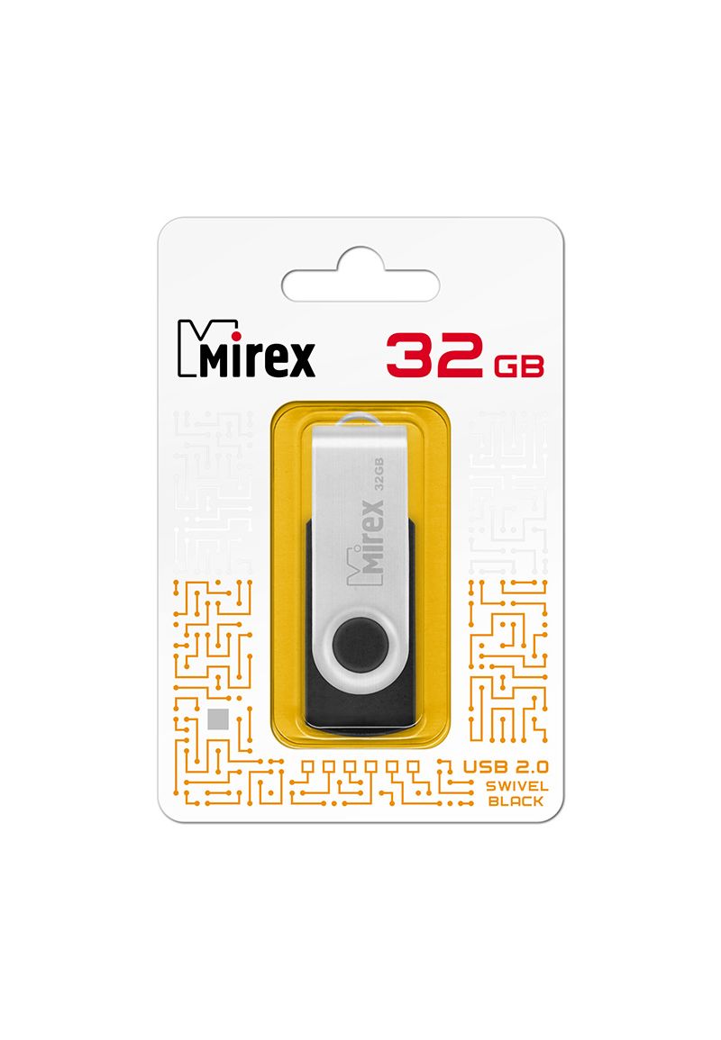 Флешка MIREX SWIVEL (32 Gb) BLACK
Флешка MIREX SWIVEL (32 Gb) BLACK