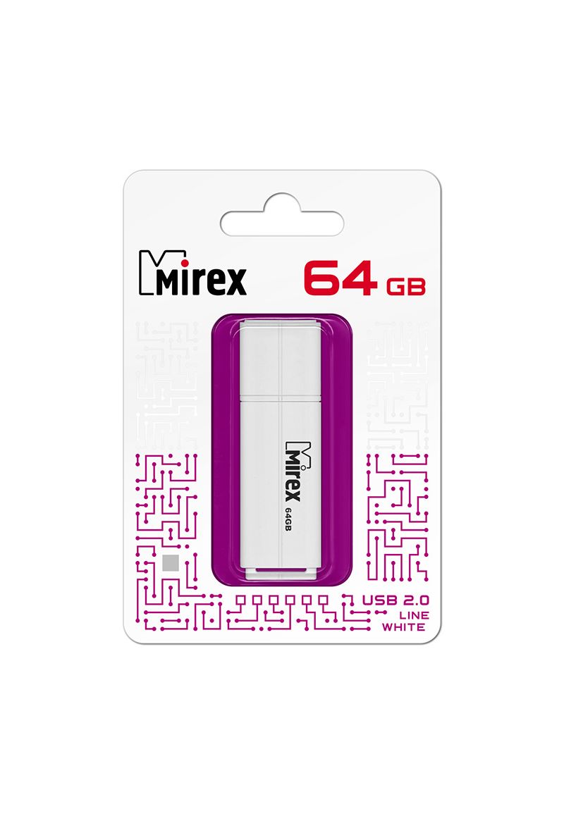 Флешка MIREX LINE (64 Gb) WHITE
Флешка MIREX LINE (64 Gb) WHITE