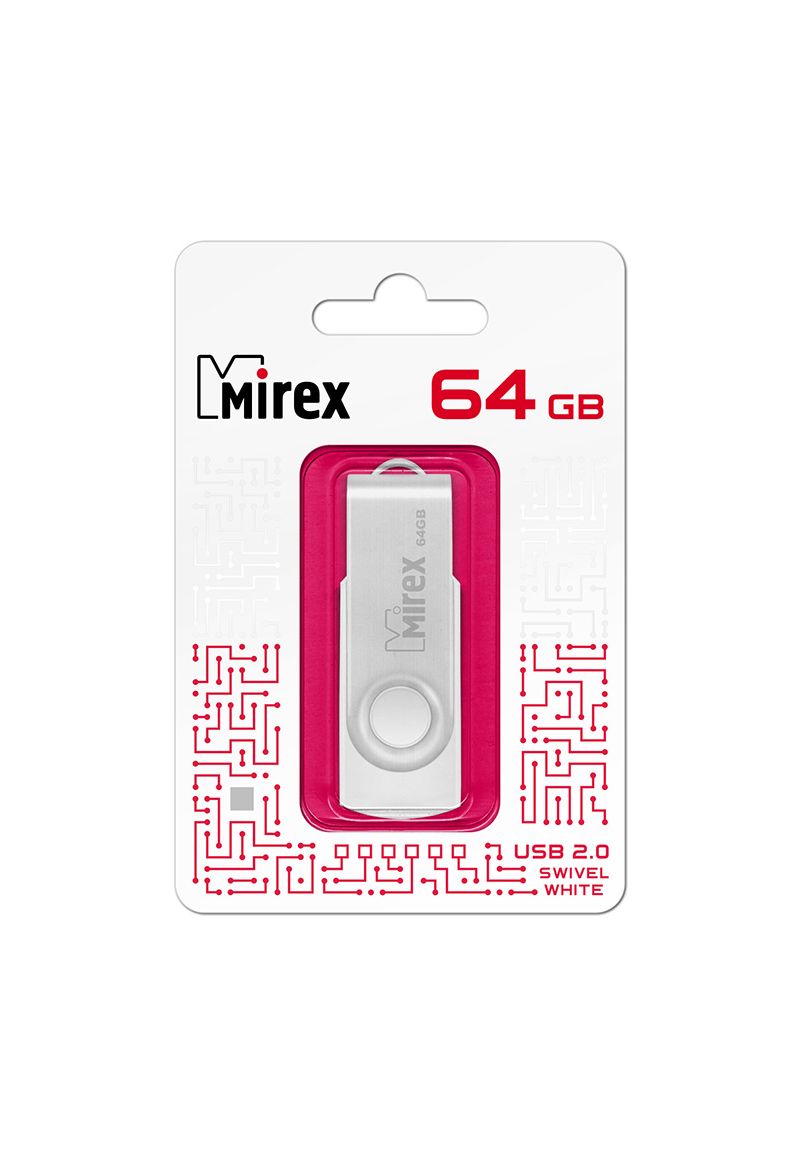 Флешка MIREX SWIVEL (64 Gb) WHITE
Флешка MIREX SWIVEL (64 Gb) WHITE