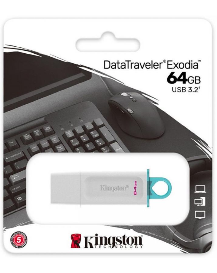 Флешка Kingston 64Gb DataTraveler Exodia, USB 3.2 gen.1, белый (KC-U2G64-5R)
Флешка Kingston 64Gb DataTraveler Exodia, USB 3.2 gen.1, белый (KC-U2G64-5R)