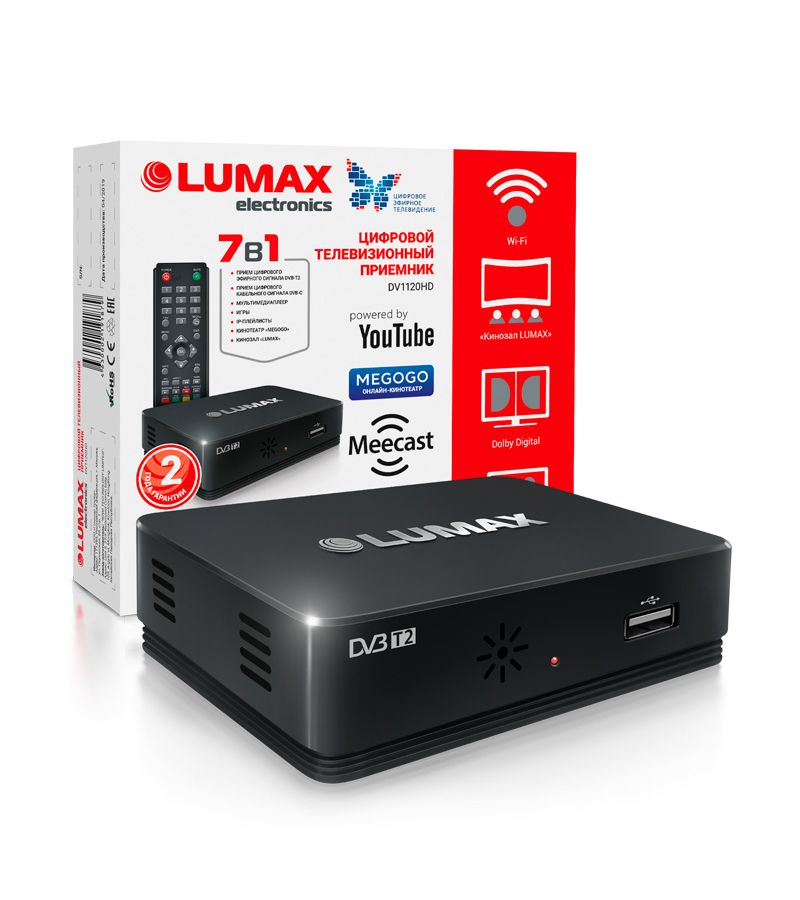 TV-тюнер DVB-T2 Lumax DV1120HD
TV-тюнер DVB-T2 Lumax DV1120HD