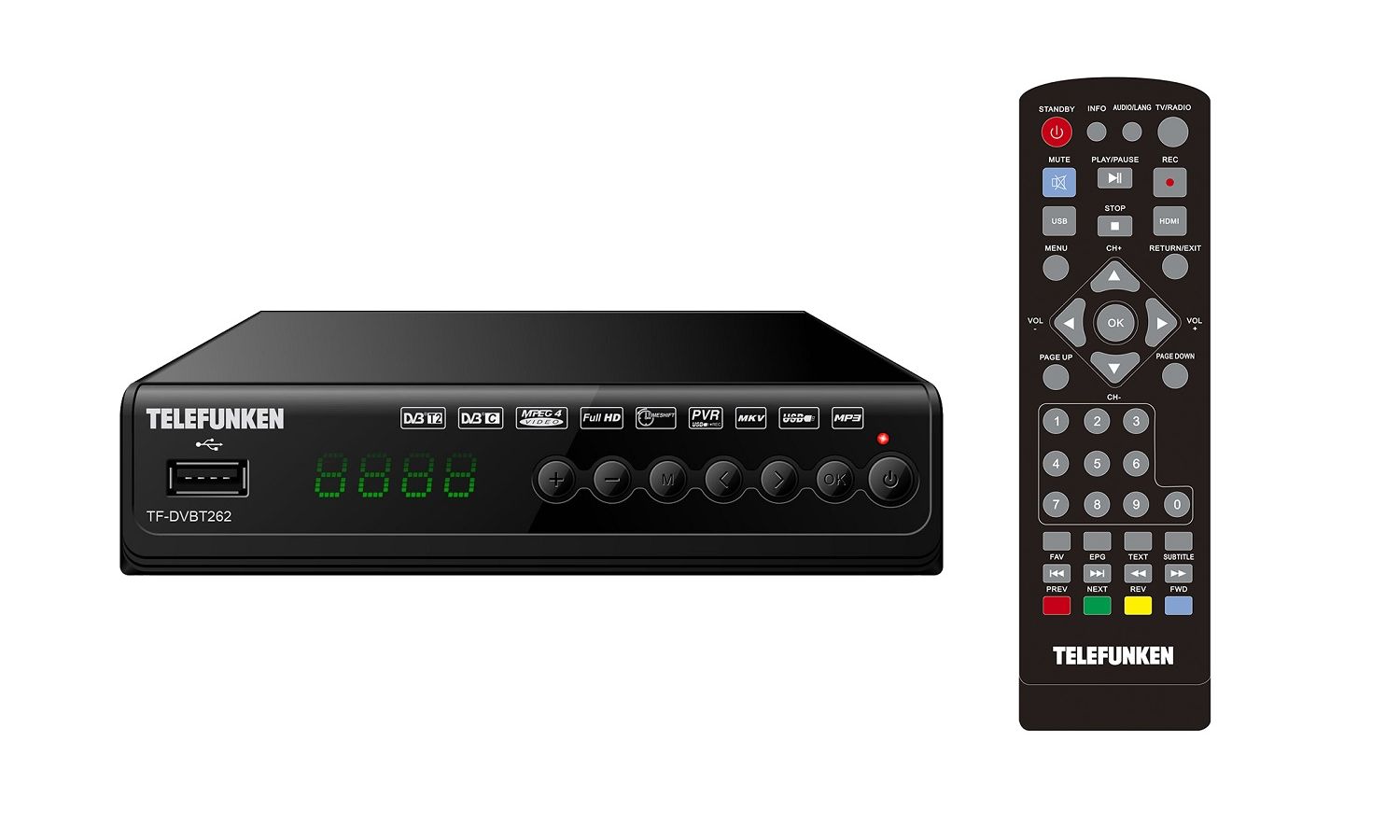 TV-тюнер DVB-T2/C Telefunken TF-DVBT262, черный
TV-тюнер DVB-T2/C Telefunken TF-DVBT262, черный