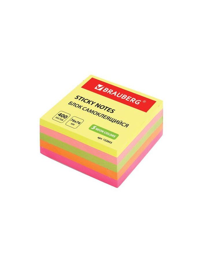 Блок самоклеящийся (стикер), BRAUBERG, НЕОНОВЫЙ, 76х76 мм, 400 л., 5 цветов, 122855
Блок самоклеящийся (стикер), BRAUBERG, НЕОНОВЫЙ, 76х76 мм, 400 л., 5 цветов, 122855