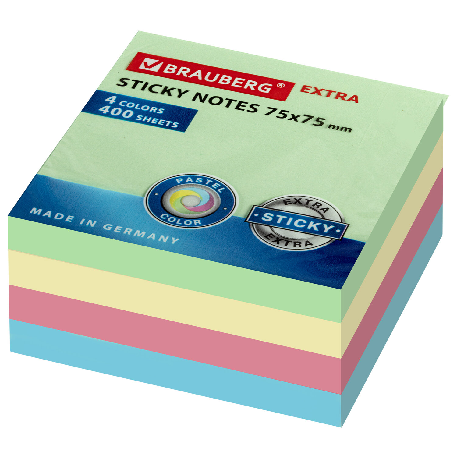 112440, Блок самоклеящийся (стикеры) EXTRA STICKY BRAUBERG (Германия), ПАСТЕЛЬНЫЙ, 75х75 мм, 400 л., 4 цвета, 112440
112440, Блок самоклеящийся (стикеры) EXTRA STICKY BRAUBERG (Германия), ПАСТЕЛЬНЫЙ, 75х75 мм, 400 л., 4 цвета, 112440