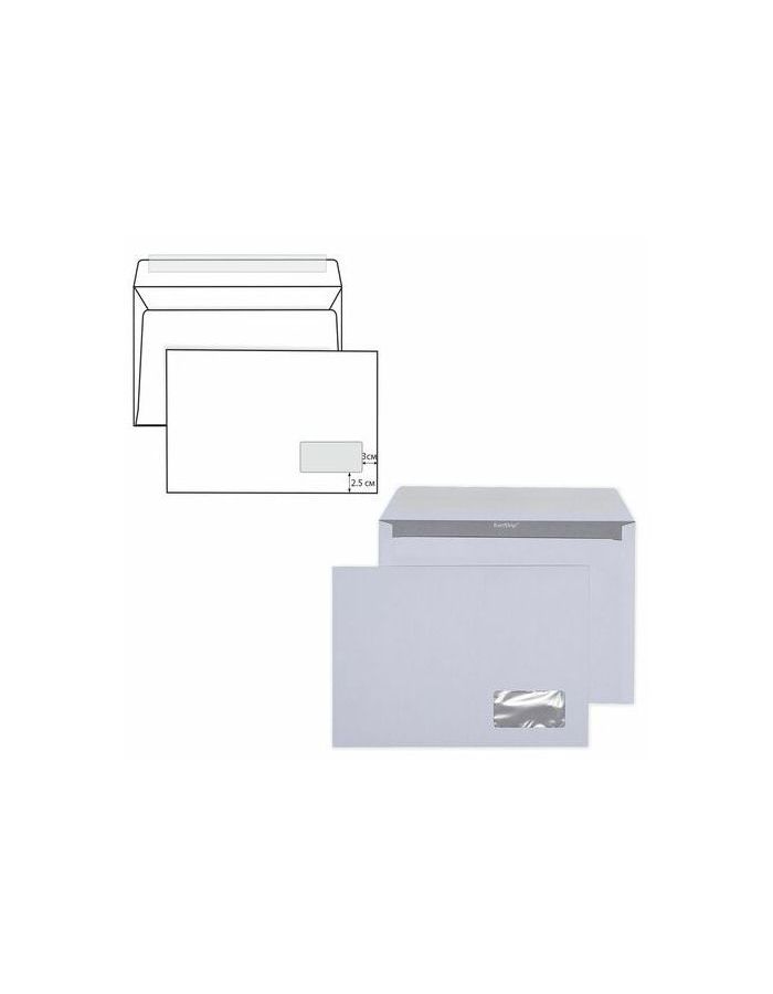 Конверты С4 (229х324 мм), правое окно, отрывная полоса, белые, КОМПЛЕКТ 500 шт., внутренняя запечатка, 121102
Конверты С4 (229х324 мм), правое окно, отрывная полоса, белые, КОМПЛЕКТ 500 шт., внутренняя запечатка, 121102