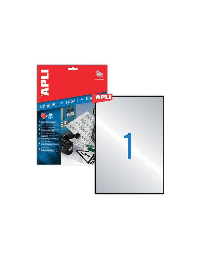 Этикетка самоклеящаяся 210х297 мм, 1 этикетка, серебристая, 20 листов, APLI, 10071
Этикетка самоклеящаяся 210х297 мм, 1 этикетка, серебристая, 20 листов, APLI, 10071