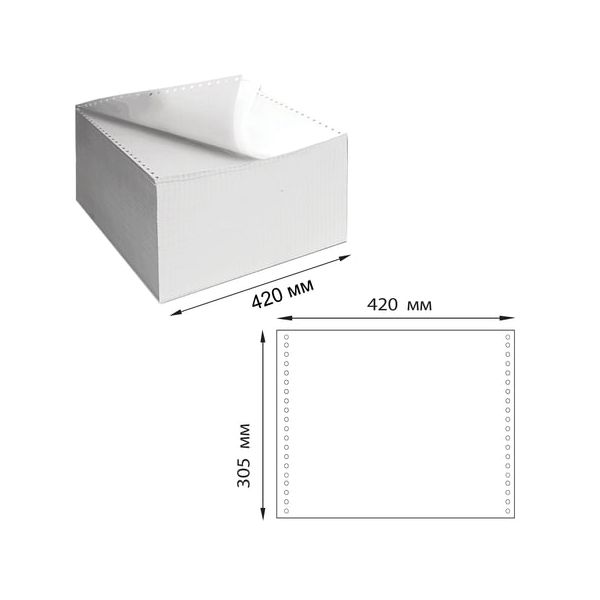 Бумага самокопирующая с перфорацией белая, 420х305 мм (12), 2-х слойная, 900 комплектов, белизна 90%, DRESCHER, 110758
Бумага самокопирующая с перфорацией белая, 420х305 мм (12), 2-х слойная, 900 комплектов, белизна 90%, DRESCHER, 110758