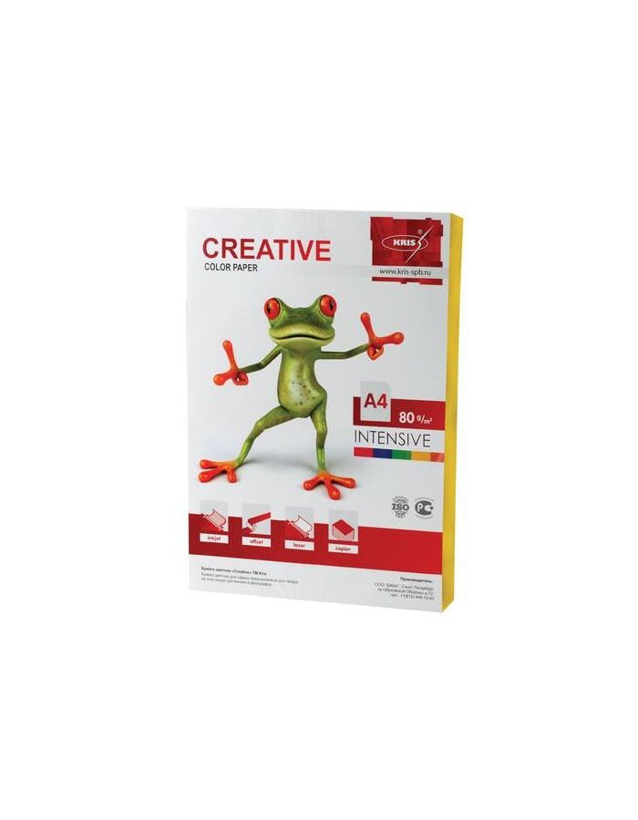 Бумага CREATIVE color (Креатив), А4, 80 г/м2, 100 л., интенсив желтая, БИpr-100ж
Бумага CREATIVE color (Креатив), А4, 80 г/м2, 100 л., интенсив желтая, БИpr-100ж