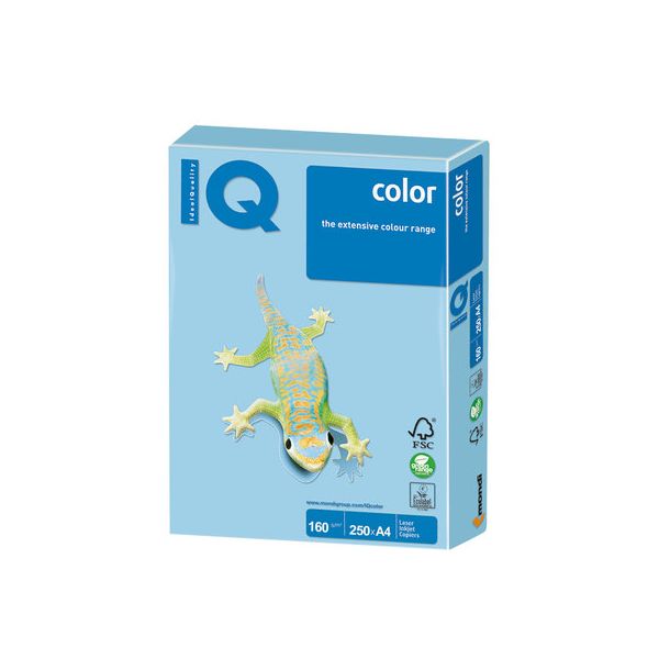 Бумага IQ color, А4, 160 г/м2, 250 л., пастель, голубой лед, OBL70
Бумага IQ color, А4, 160 г/м2, 250 л., пастель, голубой лед, OBL70