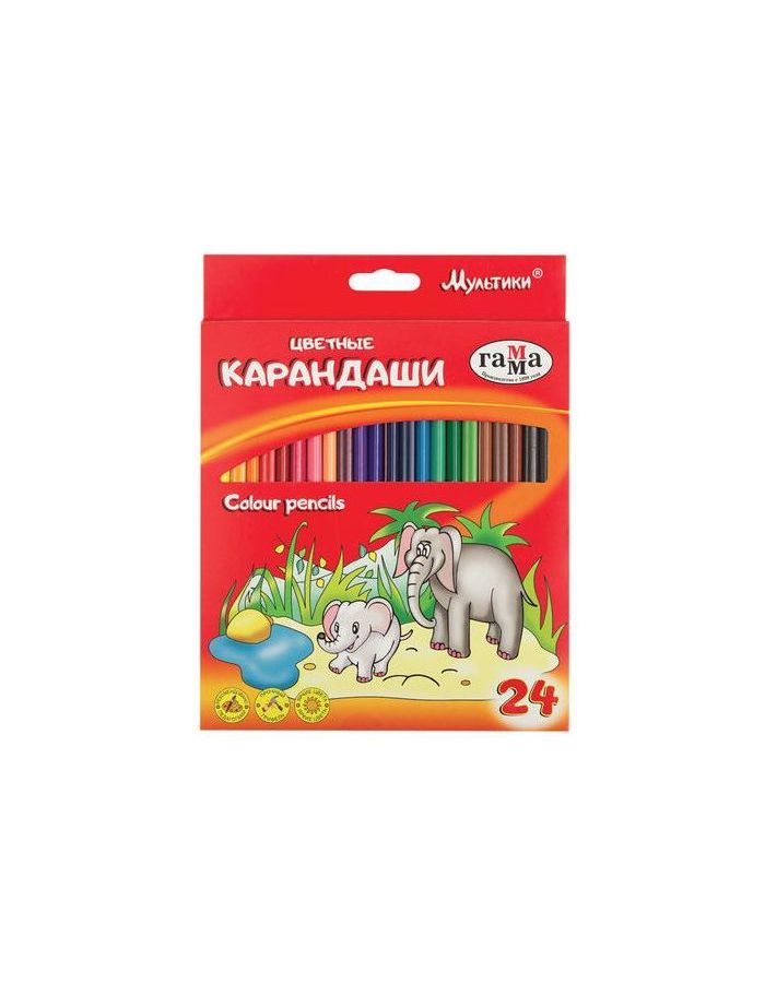 Карандаши цветные ГАММА Мультики, 24 цвета, заточенные, трехгранные, картонная упаковка, 050918_09
Карандаши цветные ГАММА Мультики, 24 цвета, заточенные, трехгранные, картонная упаковка, 050918_09