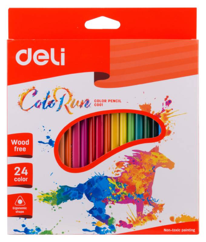Карандаши цветные Deli ColoRun 24 цвета EC00120 (24 шт. в уп-ке)
Карандаши цветные Deli ColoRun 24 цвета EC00120 (24 шт. в уп-ке)