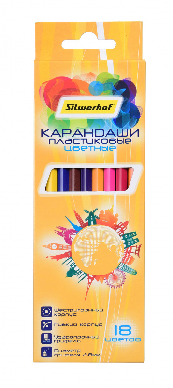Карандаши цветные Silwerhof Солнечная коллекция 18 цветов 134215-18 (8 шт. в уп-ке)
Карандаши цветные Silwerhof Солнечная коллекция 18 цветов 134215-18 (8 шт. в уп-ке)