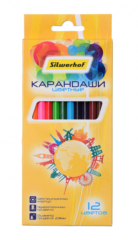 Карандаши цветные Silwerhof Солнечная коллекция 12 цветов 134218-12 (8 шт. в уп-ке)
Карандаши цветные Silwerhof Солнечная коллекция 12 цветов 134218-12 (8 шт. в уп-ке)