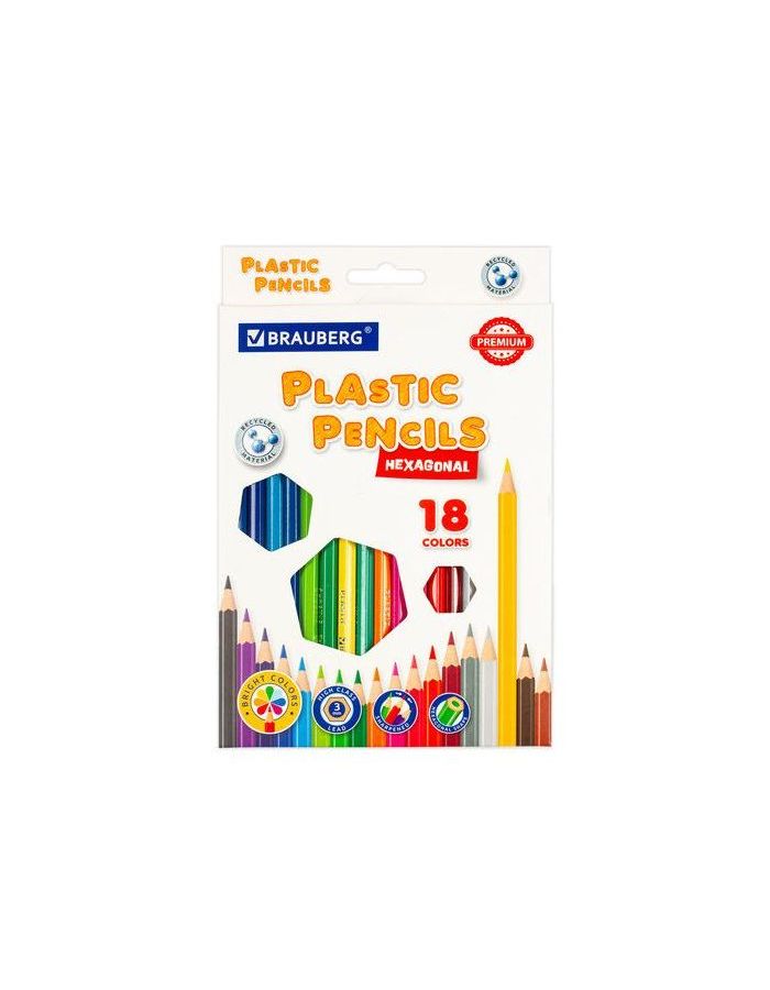 Карандаши цветные пластиковые BRAUBERG PREMIUM, 18 цветов, шестигранные, грифель мягкий 3 мм, 181667 (8 шт.)
Карандаши цветные пластиковые BRAUBERG PREMIUM, 18 цветов, шестигранные, грифель мягкий 3 мм, 181667 (8 шт.)