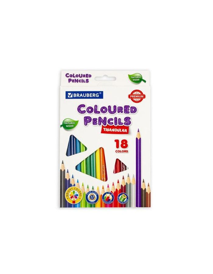 Карандаши цветные BRAUBERG PREMIUM, 18 цветов, трехгранные, грифель мягкий 3,3 мм, 181652
Карандаши цветные BRAUBERG PREMIUM, 18 цветов, трехгранные, грифель мягкий 3,3 мм, 181652
