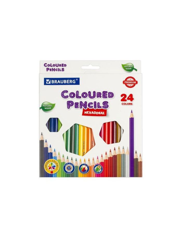 Карандаши цветные BRAUBERG PREMIUM, 24 цвета, шестигранные, грифель мягкий 3,3 мм, 181658
Карандаши цветные BRAUBERG PREMIUM, 24 цвета, шестигранные, грифель мягкий 3,3 мм, 181658