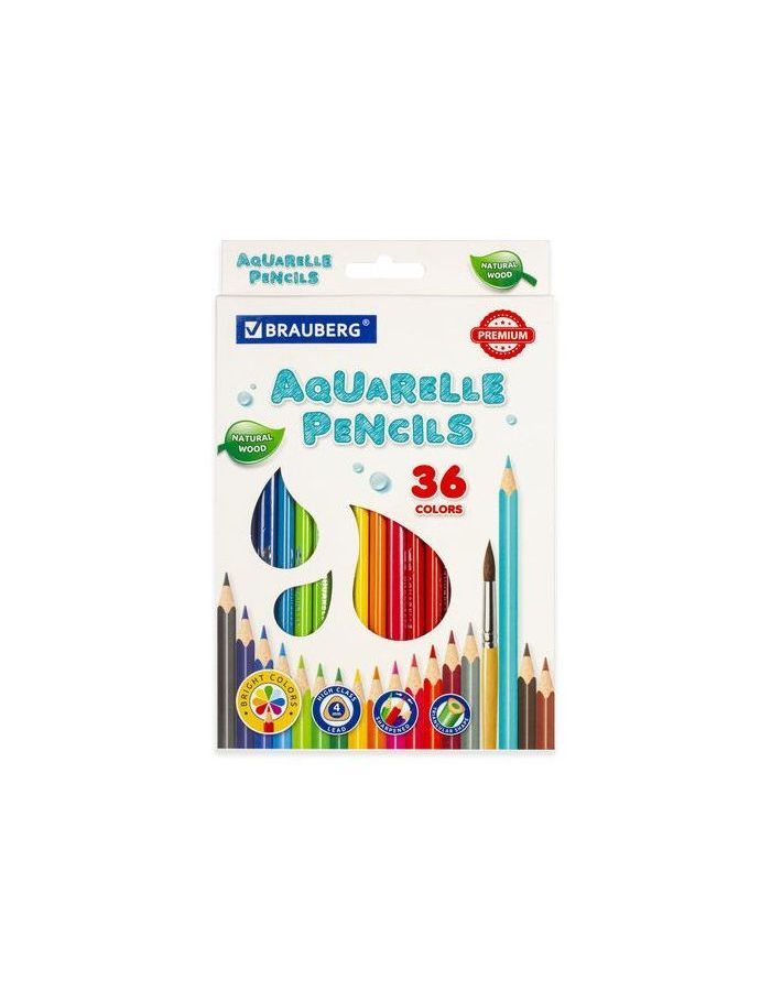 Карандаши цветные акварельные BRAUBERG PREMIUM AQUARELLE, 36 цветов, грифель мягкий 4 мм, 181674
Карандаши цветные акварельные BRAUBERG PREMIUM AQUARELLE, 36 цветов, грифель мягкий 4 мм, 181674