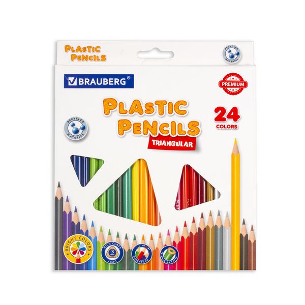 Карандаши цветные пластиковые BRAUBERG PREMIUM, 24 цвета, трехгранные, грифель мягкий 3 мм, 181663
Карандаши цветные пластиковые BRAUBERG PREMIUM, 24 цвета, трехгранные, грифель мягкий 3 мм, 181663