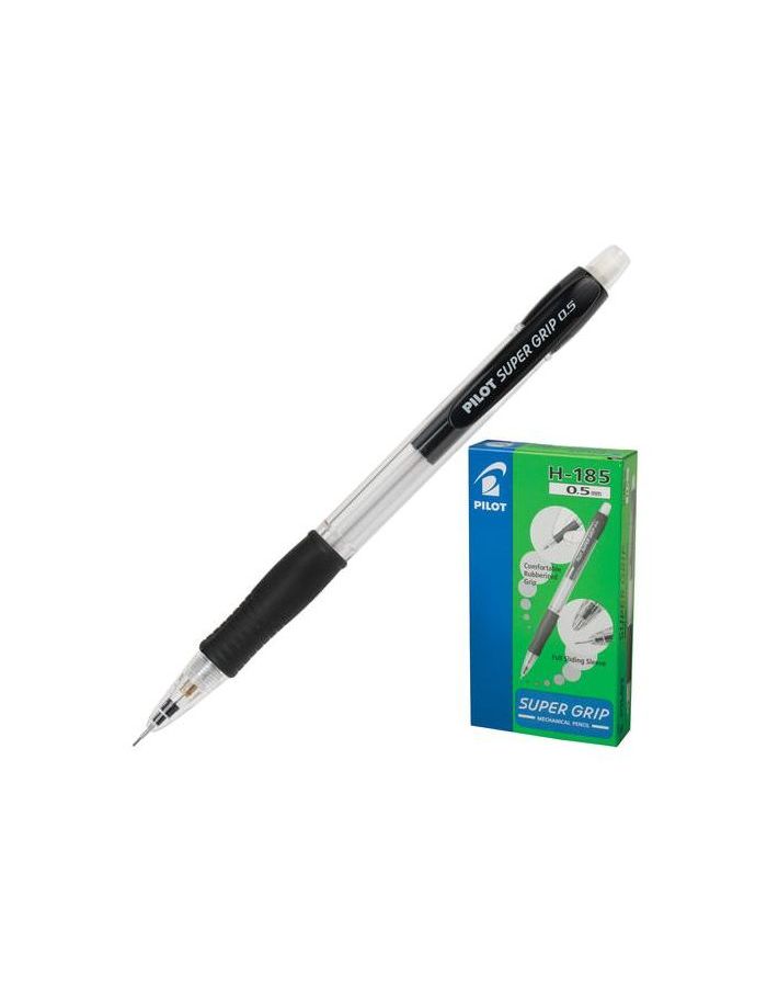 Карандаш механический PILOT H-185 Super Grip, корпус черный, резиновый грип, ластик, 0,5 мм, Н-185
Карандаш механический PILOT H-185 Super Grip, корпус черный, резиновый грип, ластик, 0,5 мм, Н-185