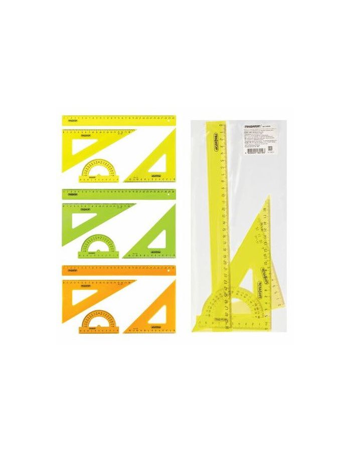 Набор чертежный большой ПИФАГОР (линейка 30 см, 2 треугольника, транспортир), прозрачный, неоновый, пакет, 210629, (10 шт.)
Набор чертежный большой ПИФАГОР (линейка 30 см, 2 треугольника, транспортир), прозрачный, неоновый, пакет, 210629, (10 шт.)