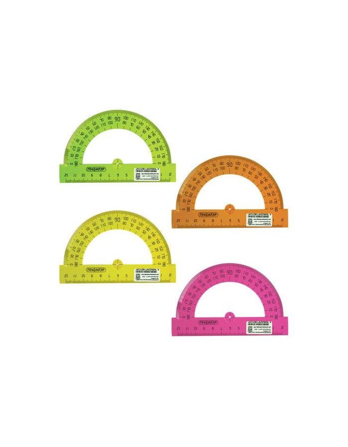 Транспортир 12 см, 180 градусов, ПИФАГОР, прозрачный, неоновый, ассорти, 210622, (40 шт.)
Транспортир 12 см, 180 градусов, ПИФАГОР, прозрачный, неоновый, ассорти, 210622, (40 шт.)
