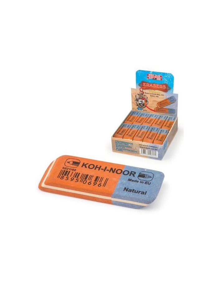 Резинка стирательная KOH-I-NOOR прямоугольная, скошенные углы, 57x19,5x8 мм, красная/синяя, картонный дисплей, 6521040021KDRU, (40 шт.)
Резинка стирательная KOH-I-NOOR прямоугольная, скошенные углы, 57x19,5x8 мм, красная/синяя, картонный дисплей, 6521040021KDRU, (40 шт.)