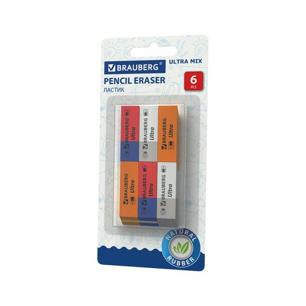 Ластики BRAUBERG "Ultra Mix" 6 шт., размер ластика 41х14х8 мм, ассорти, натуральный каучук, 229602 (10 шт.)
Ластики BRAUBERG "Ultra Mix" 6 шт., размер ластика 41х14х8 мм, ассорти, натуральный каучук, 229602 (10 шт.)