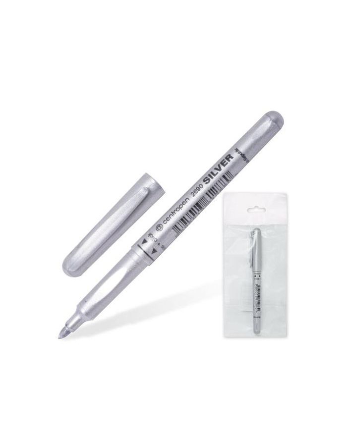 Маркер декоративный CENTROPEN, СЕРЕБРЯНЫЙ, круглый наконечник, 1,8 мм, 2690/1СЕР, (10 шт.)
Маркер декоративный CENTROPEN, СЕРЕБРЯНЫЙ, круглый наконечник, 1,8 мм, 2690/1СЕР, (10 шт.)