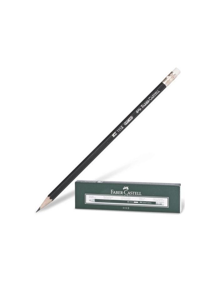 Карандаш чернографитный FABER-CASTELL, 1 шт., 1112, НВ, с резинкой, корпус черный, заточенный, FC111200, (24 шт.)
Карандаш чернографитный FABER-CASTELL, 1 шт., 1112, НВ, с резинкой, корпус черный, заточенный, FC111200, (24 шт.)