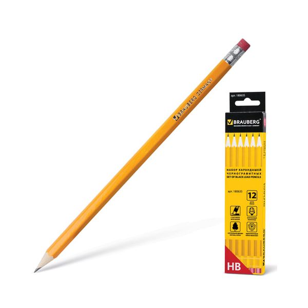 Карандаши чернографитные BRAUBERG НАБОР 12 шт., НВ, c резинкой, корпус желтый, заточенные, картонная упаковка, 180635, (6 шт.)
Карандаши чернографитные BRAUBERG НАБОР 12 шт., НВ, c резинкой, корпус желтый, заточенные, картонная упаковка, 180635, (6 шт.)