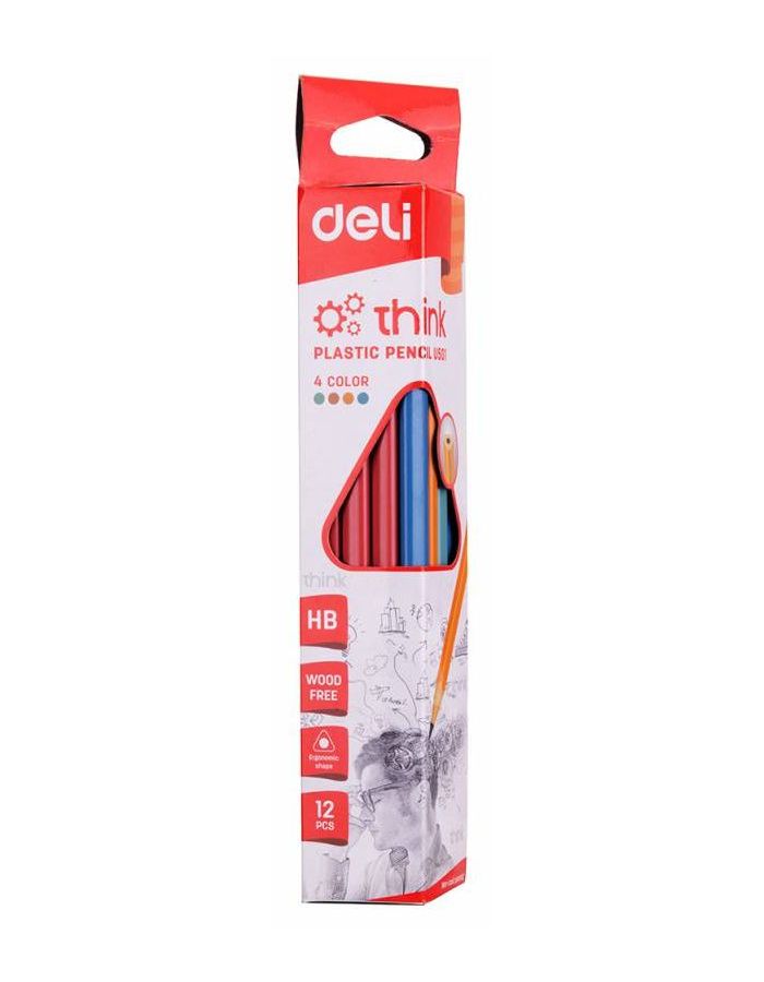 Карандаш чернографитный Deli Think HB EU50000 (12 шт. в уп-ке)
Карандаш чернографитный Deli Think HB EU50000 (12 шт. в уп-ке)