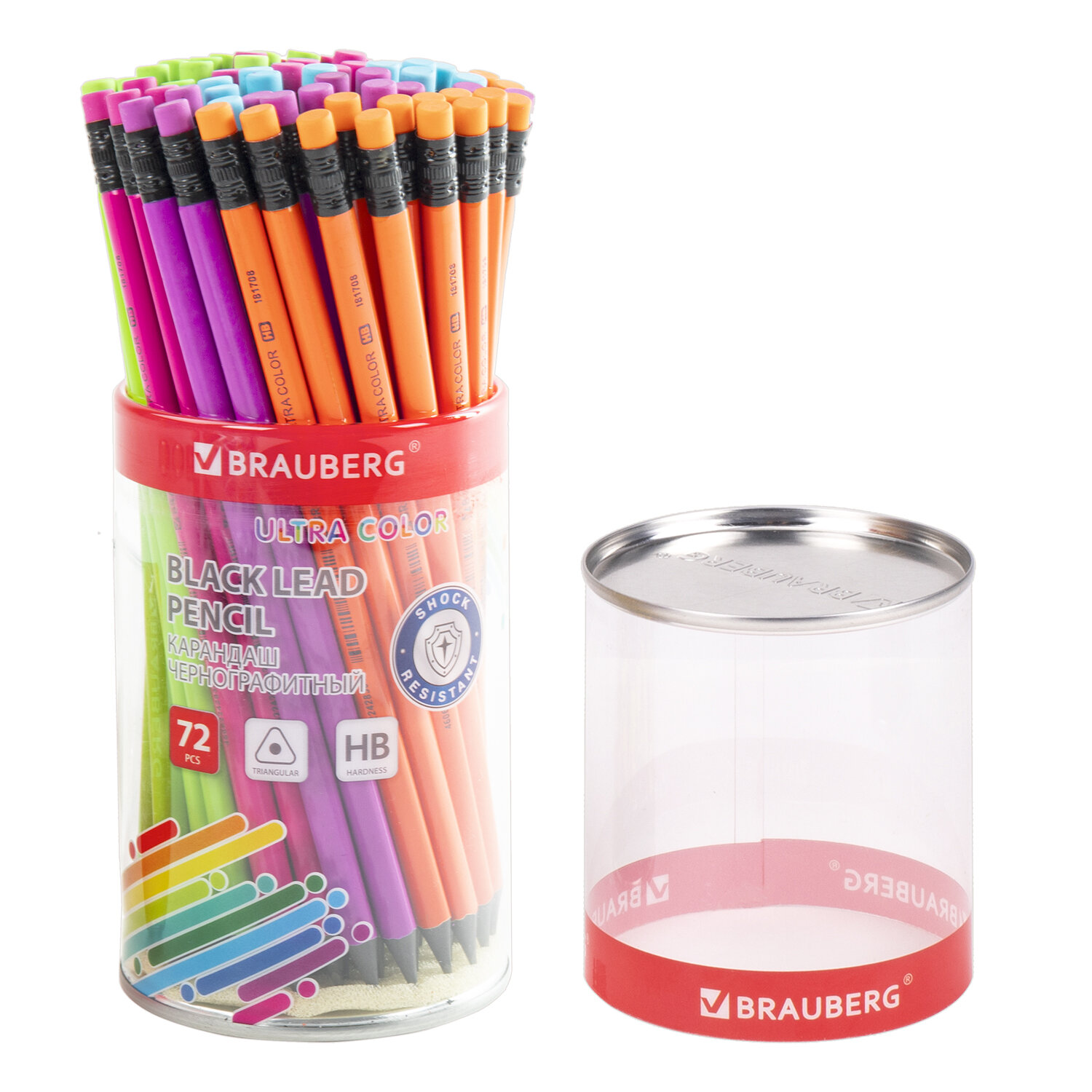 181708, (цена за 72 шт.) Карандаш чернографитный BRAUBERG "ULTRA COLOR", 1 шт., HB, с ластиком, пластиковый, 181708
181708, (цена за 72 шт.) Карандаш чернографитный BRAUBERG "ULTRA COLOR", 1 шт., HB, с ластиком, пластиковый, 181708