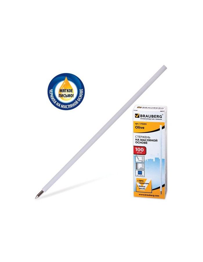 Стержень шариковый масляный BRAUBERG, 139 мм, СИНИЙ, евронаконечник, узел 0,7 мм, линия письма 0,35 мм, 170203, (100 шт.)
Стержень шариковый масляный BRAUBERG, 139 мм, СИНИЙ, евронаконечник, узел 0,7 мм, линия письма 0,35 мм, 170203, (100 шт.)
