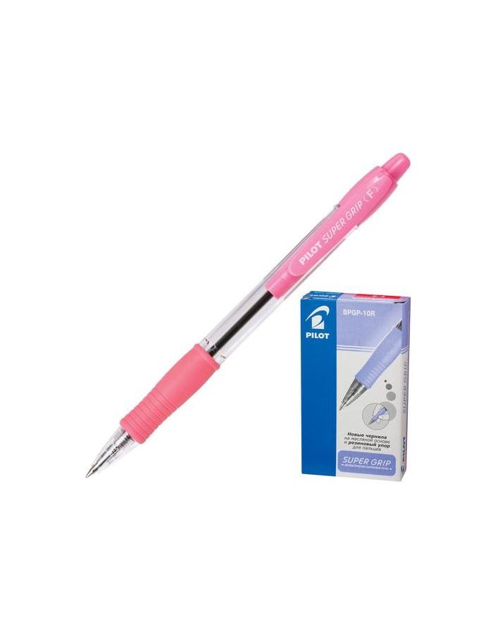 Ручка шариковая масляная автоматическая с грипом PILOT Super Grip, СИНЯЯ, розовые детали, линия письма 0,32 мм, BPGP-10R-F, (12 шт.)
Ручка шариковая масляная автоматическая с грипом PILOT Super Grip, СИНЯЯ, розовые детали, линия письма 0,32 мм, BPGP-10R-F, (12 шт.)