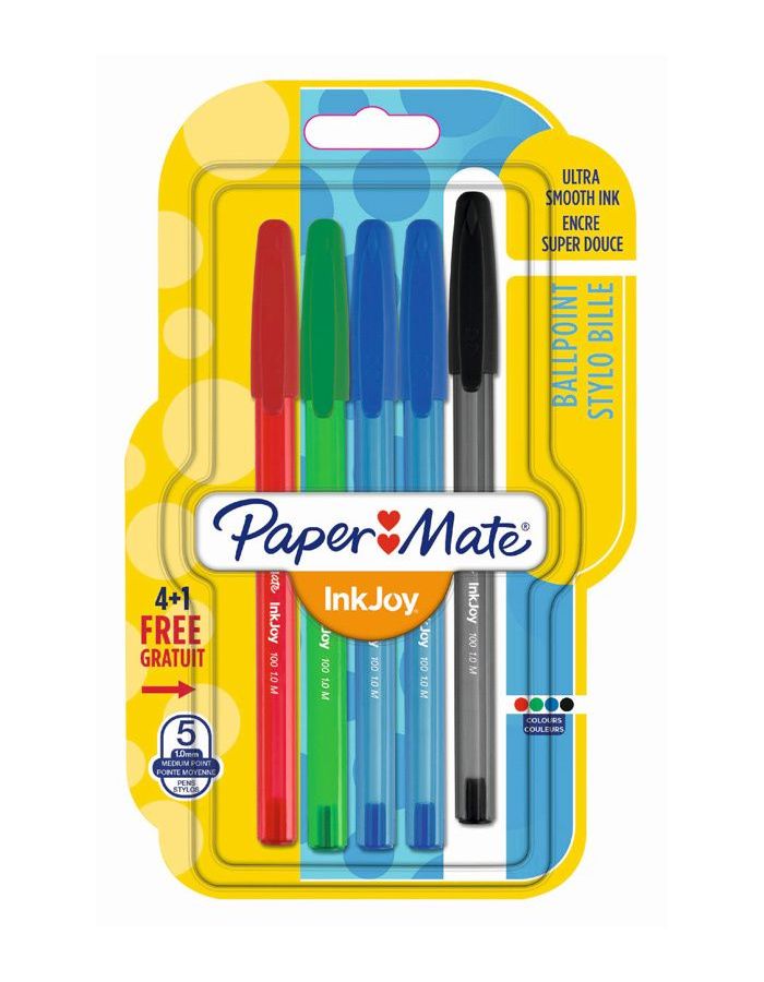 Набор ручек шариковых Paper Mate Inkjoy 1956724 (5 цветов) (12 шт. в уп-ке)
Набор ручек шариковых Paper Mate Inkjoy 1956724 (5 цветов) (12 шт. в уп-ке)