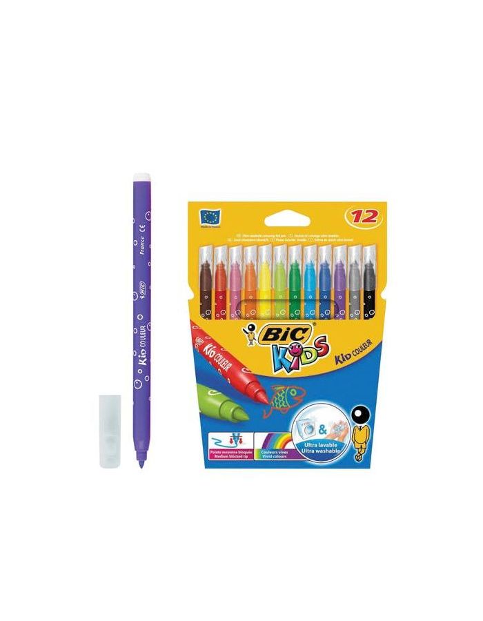 Фломастеры BIC Kid Couleur, 12 цветов, суперсмываемые, вентилируемый колпачок, европодвес, 9202932
Фломастеры BIC Kid Couleur, 12 цветов, суперсмываемые, вентилируемый колпачок, европодвес, 9202932