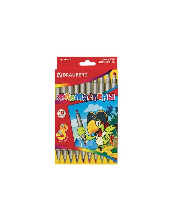 Фломастеры BRAUBERG, 10 цветов, двухсторонние, 2 пишущих узла 2 и 5 мм, вентилируемый колпачок, картонная упаковка, 150682
Фломастеры BRAUBERG, 10 цветов, двухсторонние, 2 пишущих узла 2 и 5 мм, вентилируемый колпачок, картонная упаковка, 150682
