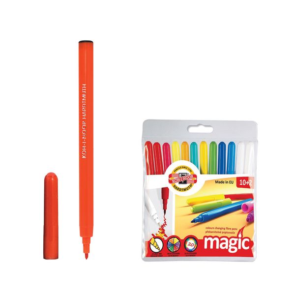 Фломастеры KOH-I-NOOR Magic, 12 штук, 10 цветов+2 стирающих, смываемые, пластиковая упаковка, подвес, 771612AB01TE
Фломастеры KOH-I-NOOR Magic, 12 штук, 10 цветов+2 стирающих, смываемые, пластиковая упаковка, подвес, 771612AB01TE
